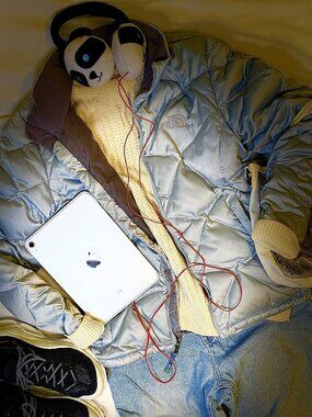 The North Face Puffer Jacket Womens Large Gray Quilted Zip Up Coat